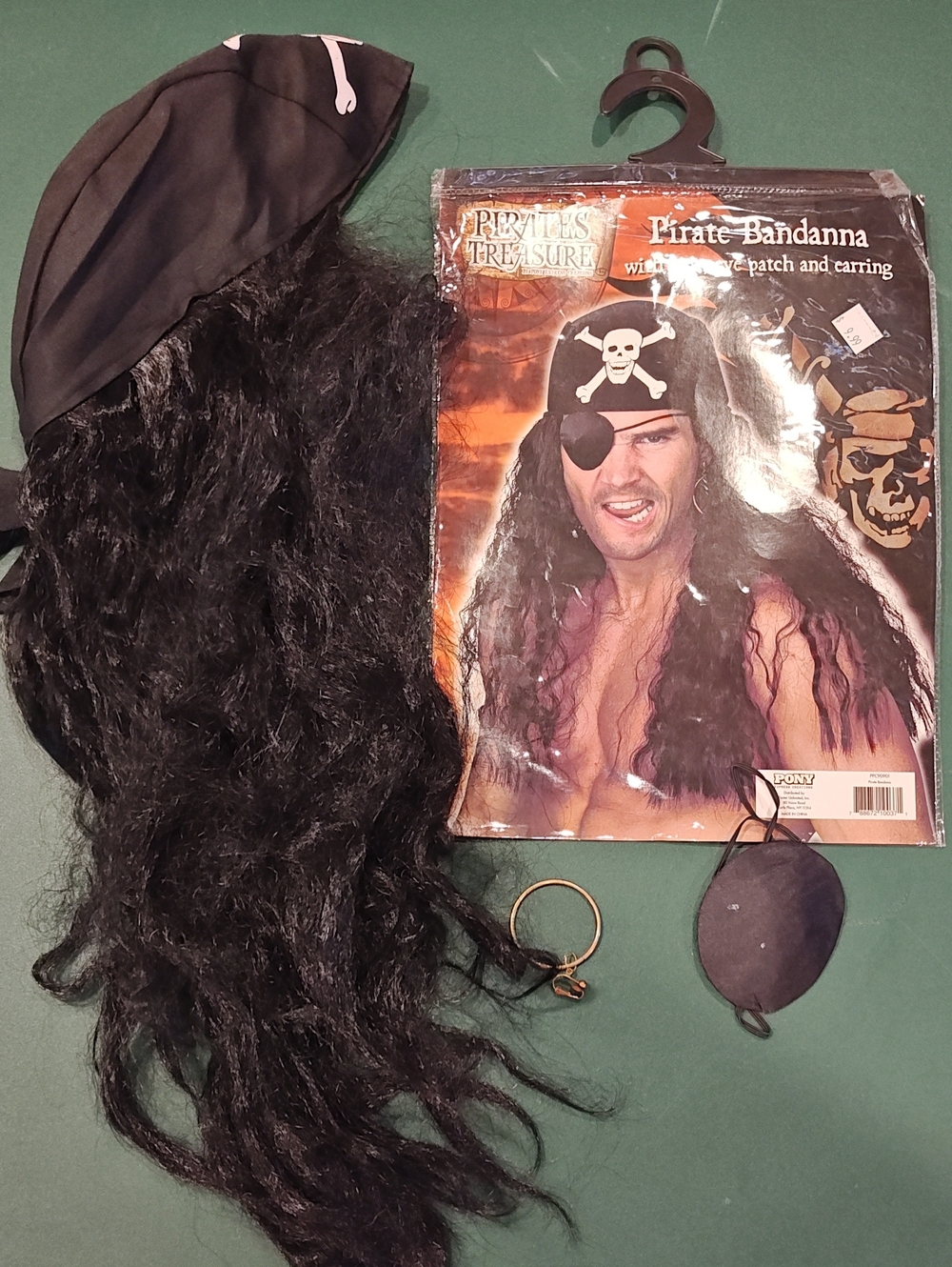 Pony Pirate Bandanna Wig Set - Black